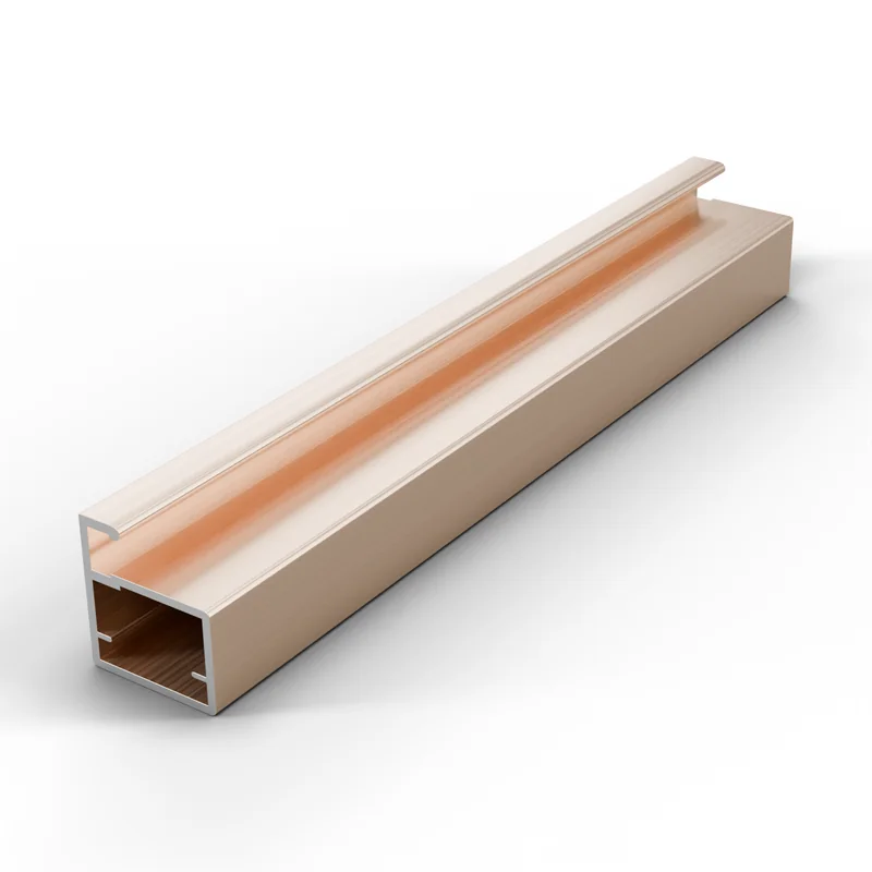 অ্যালুমিনিয়াম স্লিম প্রোফাইল বার, ব্রাশ পলিশ রোজ গোল্ড (Brush Polish Rose Gold) ফিনিশ, 3D ছবি